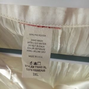 Sheer ivory striped blouse